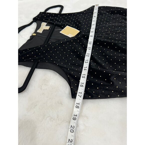 MICHAEL Michael Kors Velvet Jumpsuit Black & Gold polka dots NWT w/Defect - Picture 6 of 12